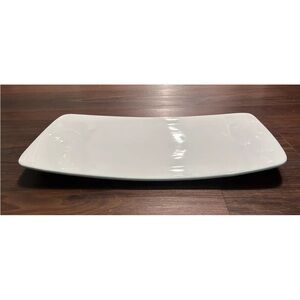 Ceramics Made In Italy Rectangular Plain White Serving Appetizer Tray 17” X 10”